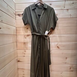 Black Tape Olive Maxi Linen Dress